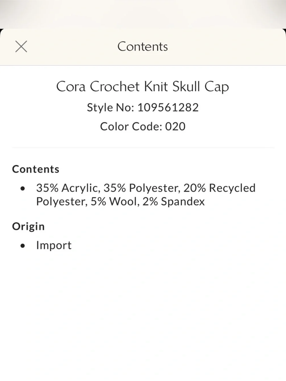 Free People Cora Crochet Knit skull - cap